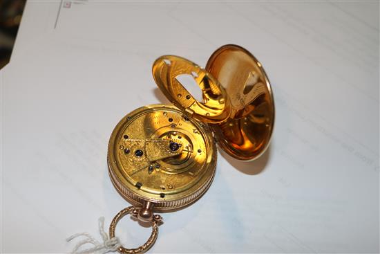 An 18ct gold open faced gentlemans pocket watch, Thomas Wingman, St Jamess Street, London, No.3660, diam. 5.4cm